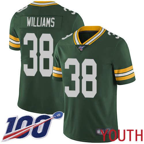 Green Bay Packers Limited Green Youth #38 Williams Tramon Home Jersey Nike NFL 100th Season Vapor Untouchable